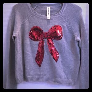 Anthropologie BETHANY MOTA RED BOW SEQUIN TOP MED